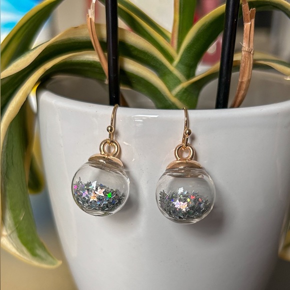 Silver Wishing Ball Earrings - Picture 1 of 6
